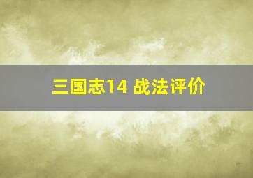 三国志14 战法评价